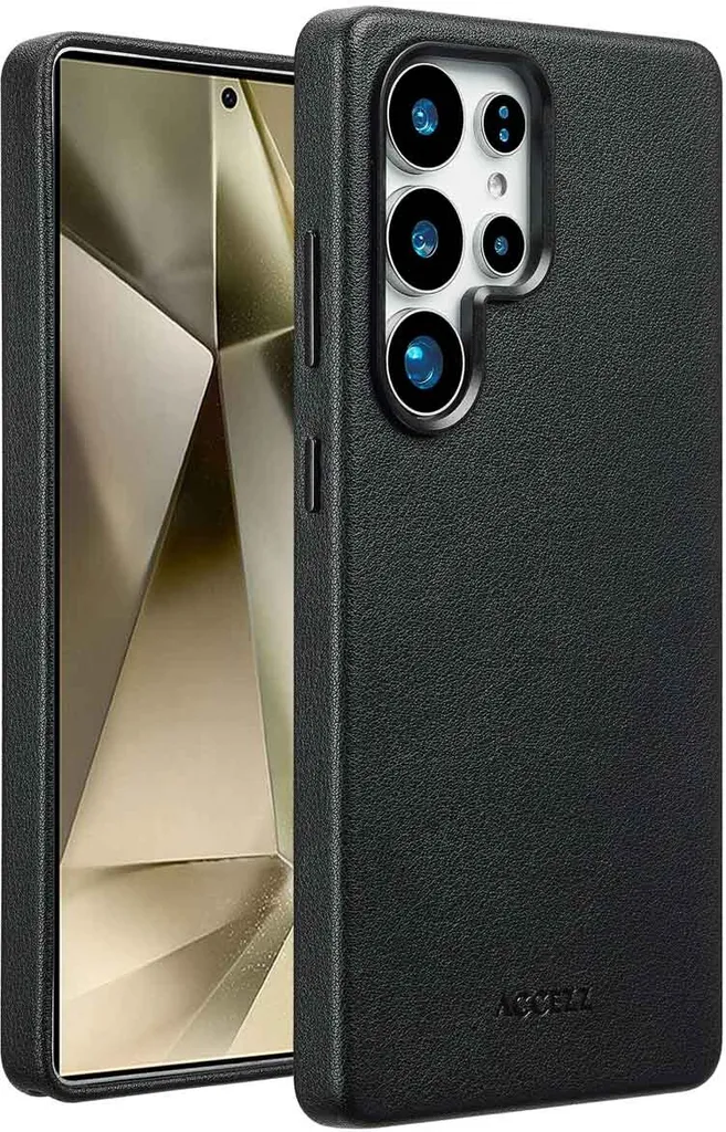Accezz Samsung S25 Ultra MagSafe: Cover Pelle Premium Nero Onyx