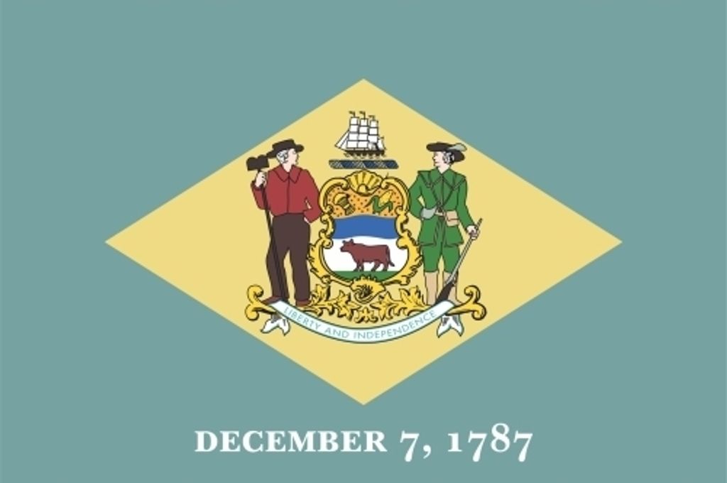 Kiwistar - Aufkleber - Delaware Dover - Bundesstaat USA Autoaufkleber Sticker State Flagge - 15 x 10 cm
