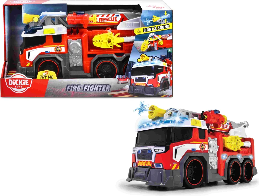 Véhicule Incendie Fire Fighter avec Grande Échelle et Design Réaliste