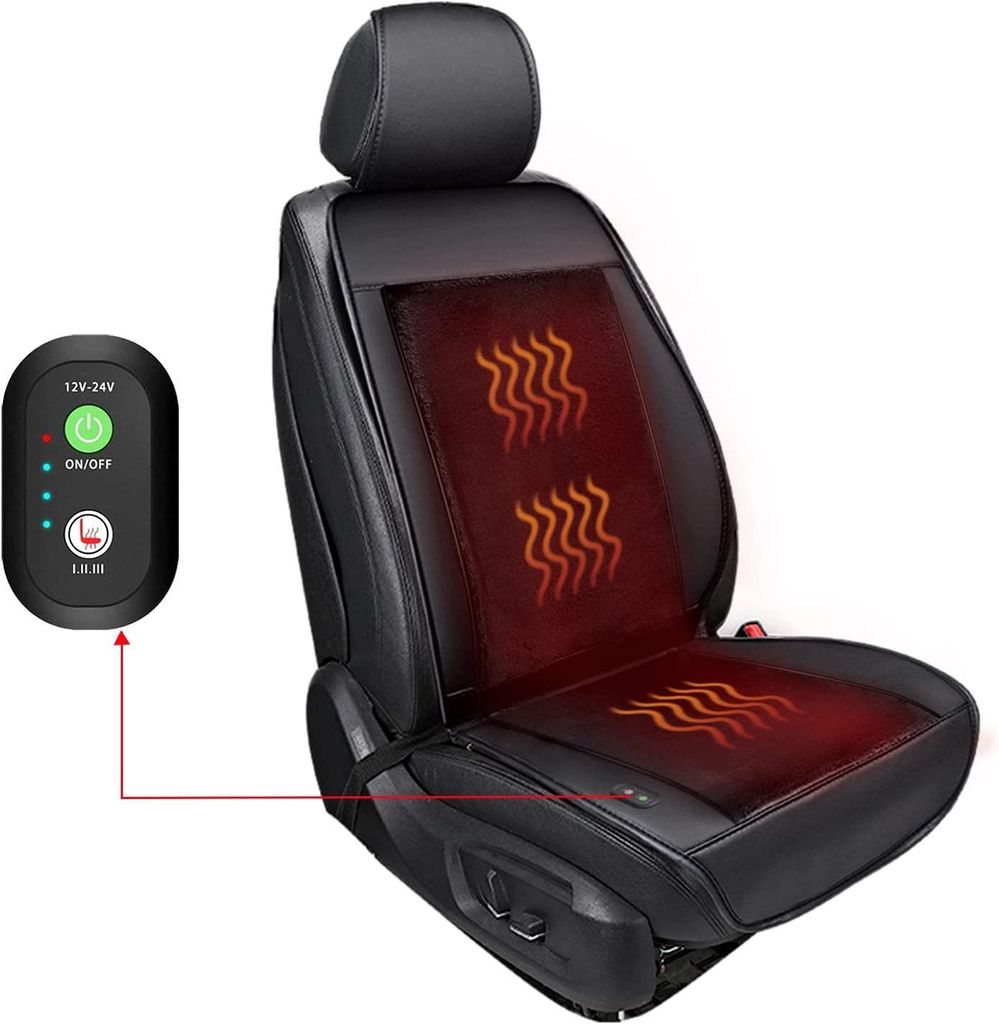 Grenzüberschreitendes Amazon Auto beheiztes Sitzkissen Winter Einzelsitz Auto elektrisches Heizkissen 12V Universalheizung schwarz