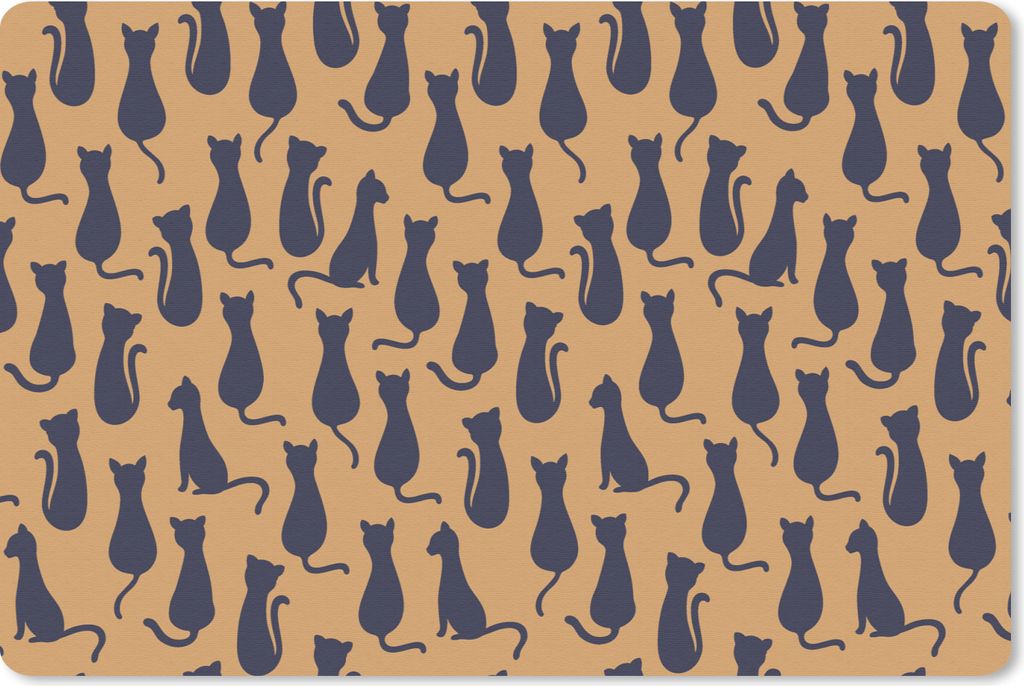 MuchoWow Mauspad Mousepad Muster - Katze - Silhouette - Jungen - Mädchen - Kinder - Kind 27x18 cm - Mousepads - Maus Mat - Pad - Mausunterlage -...