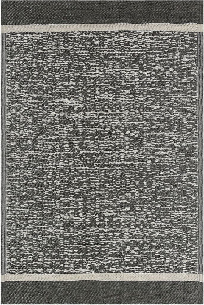 BELIANI Teppich Schwarz/Weiß Polypropylene 120 x 180 cm Outdoor Indoor Matte modernes Muster Rechteckig Kurzflor Gartenaccessoires Terrasse Wohnzi...