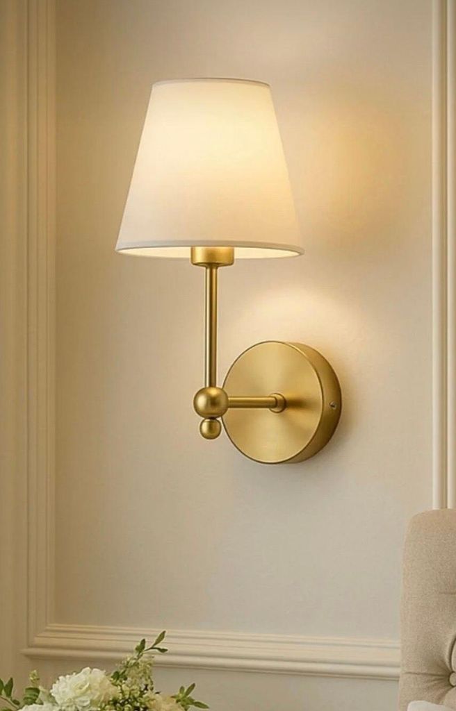 Opviq, aplique de pared, cuerpo de metal, color crema y Imagen del producto 