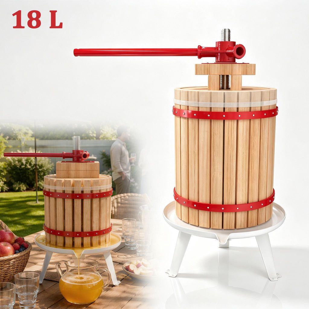TANYEAR 18 L Obstpresse Apfelpresse manuell aus Eichenholz Produktbild 