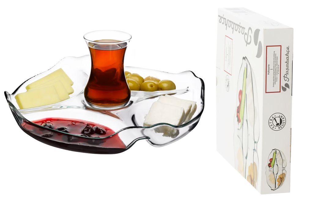 Ambition Snackplatte aus Glas, transparent, 24 cm Produktbild 