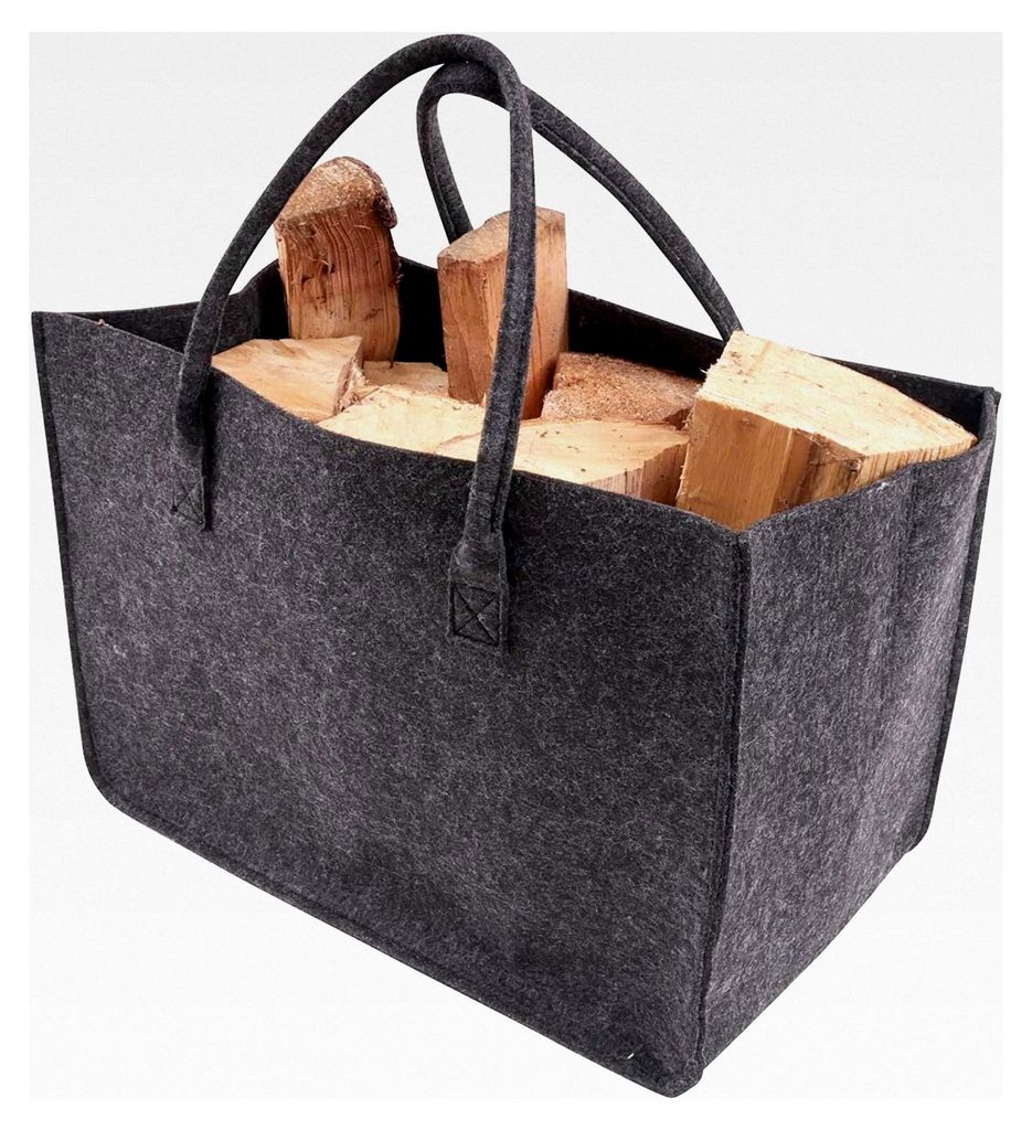 Filzkorb für Kaminholz 50 x 34 x 27 cm Dunkelgrau