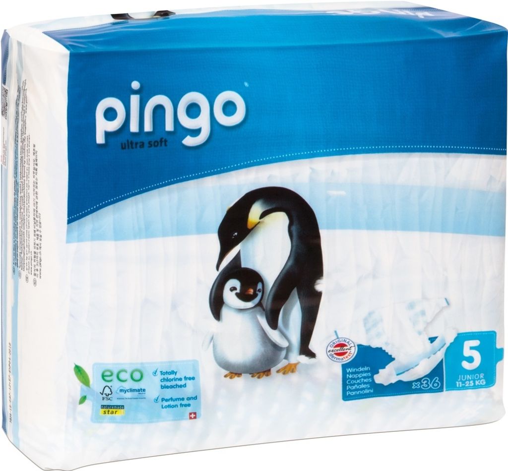 Pingo BIO Windeln NewBorn Größe 1 2-5 kg 4x Beutel Karton Einwegwindel 108 St