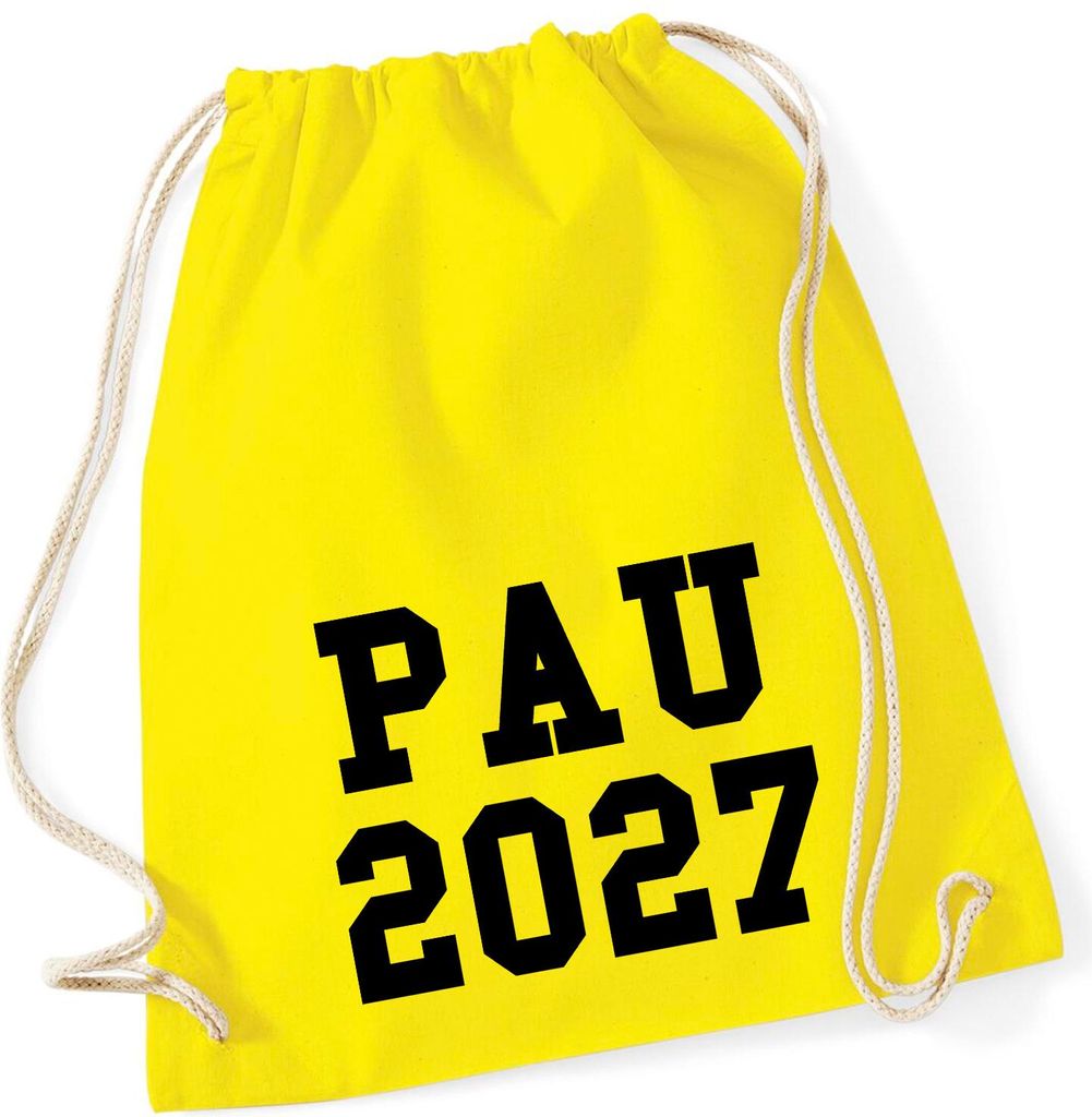 Huuraa Turnbeutel PAU 2027 Abschluss Spanien 12 Liter Yellow Baumwolle Rucksack Geschenkidee