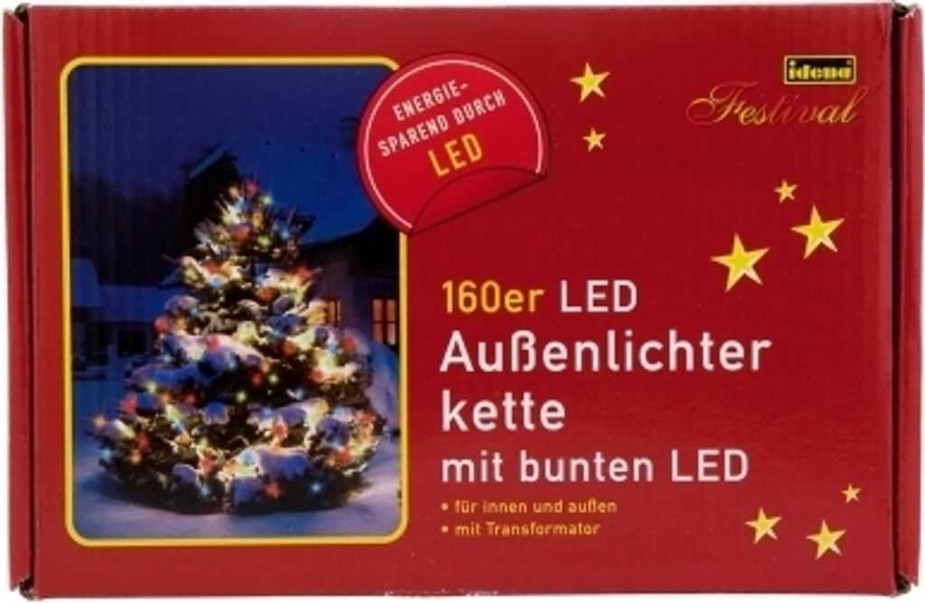 Idena LED-Lichterkette 160er bunt für Außen u.Innen Gesamtlänge 23,9 m