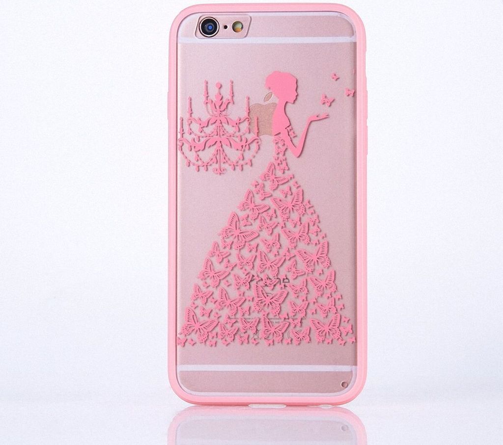Handy Hülle Mandala für Samsung Galaxy S6 Edge Design Case Schutzhülle Motiv Schmetterling Frau Cover Tasche Bumper Rosa