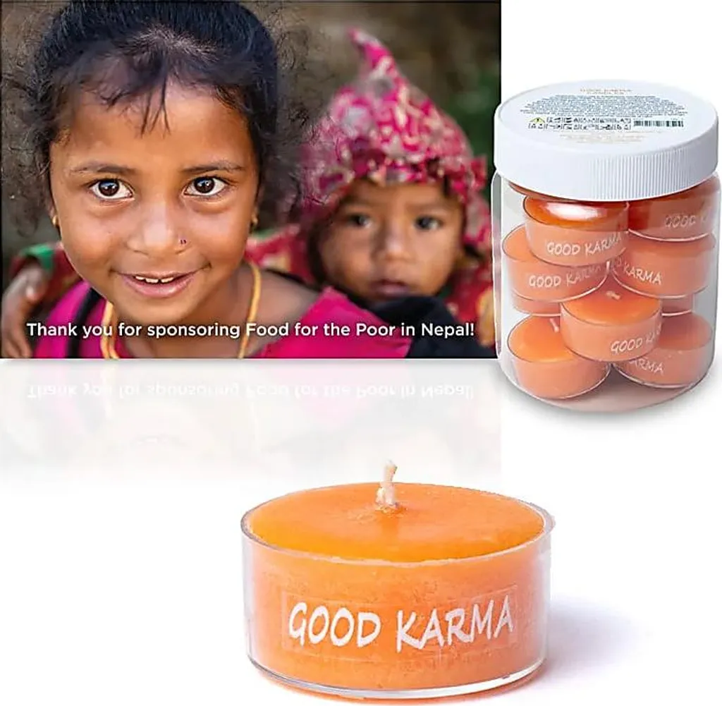 Bougies chauffe-plat de méditation Good Karma en stéarine - Pack de 2