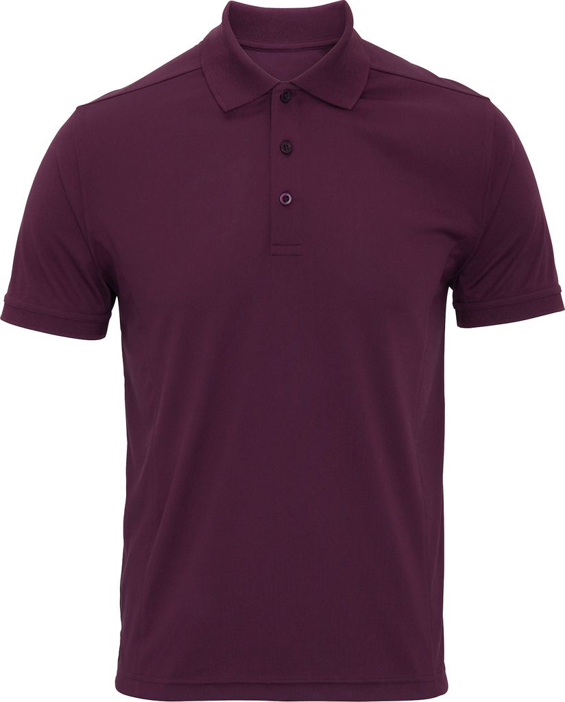 Premier - "Coolchecker" Poloshirt für Herren kurzärmlig RW4401 (3XL) (Aubergine)