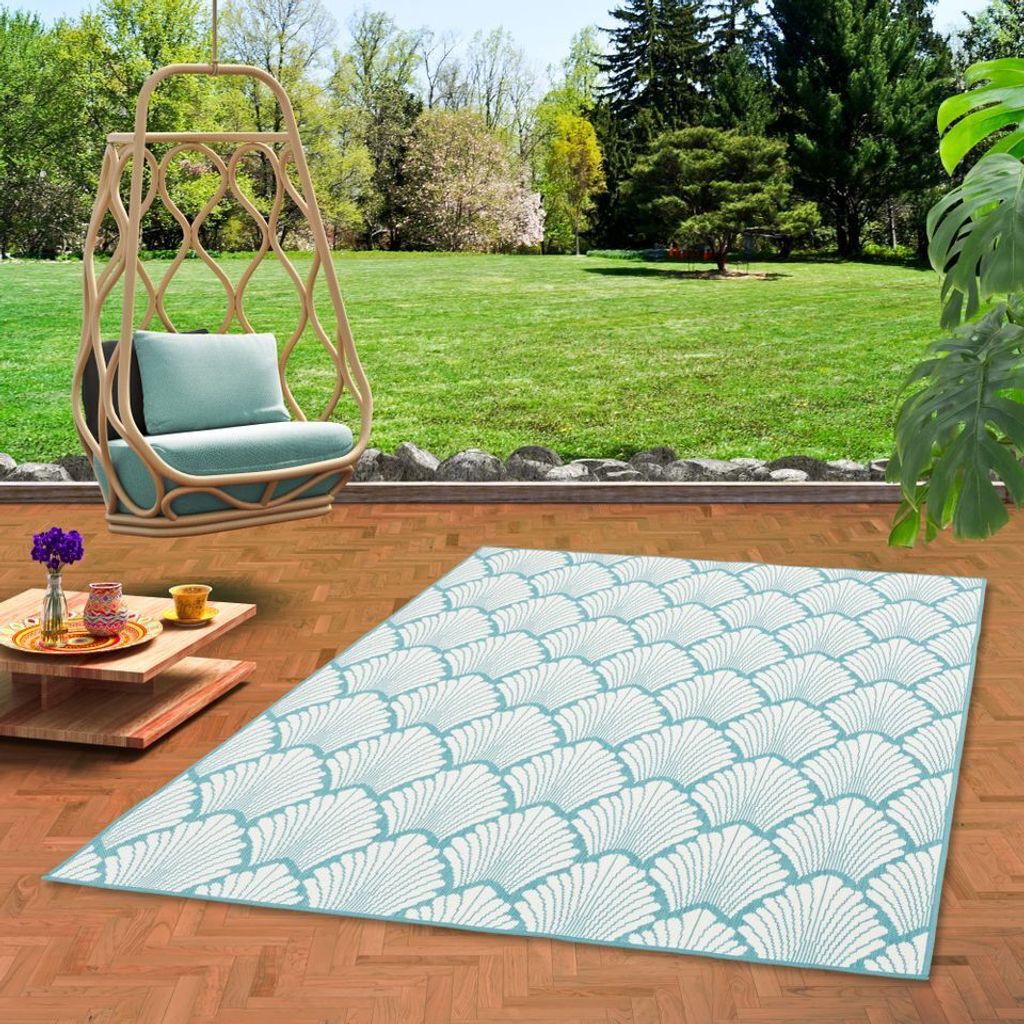 In- und Outdoorteppich Beidseitig Cape Cod, Größe:80x140 cm, Design:Modern Mintgrün