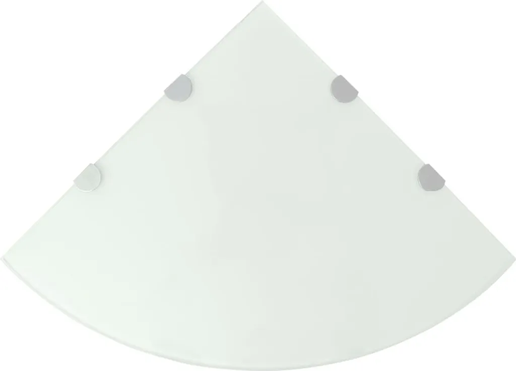Étagère d'angle gain de place verre blanc 45 x 45 cm pour cuisine et bain