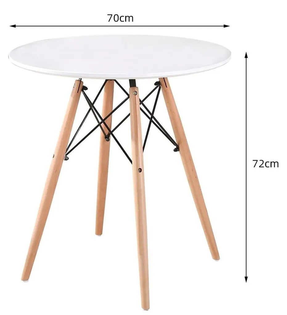 Table de balcon compacte bois et métal blanc pour gagner de l'espace