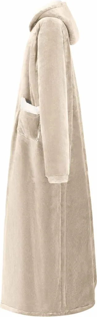 Pull couverture Beige L Fleece - Idéal Télétravail et Soirées Canapé