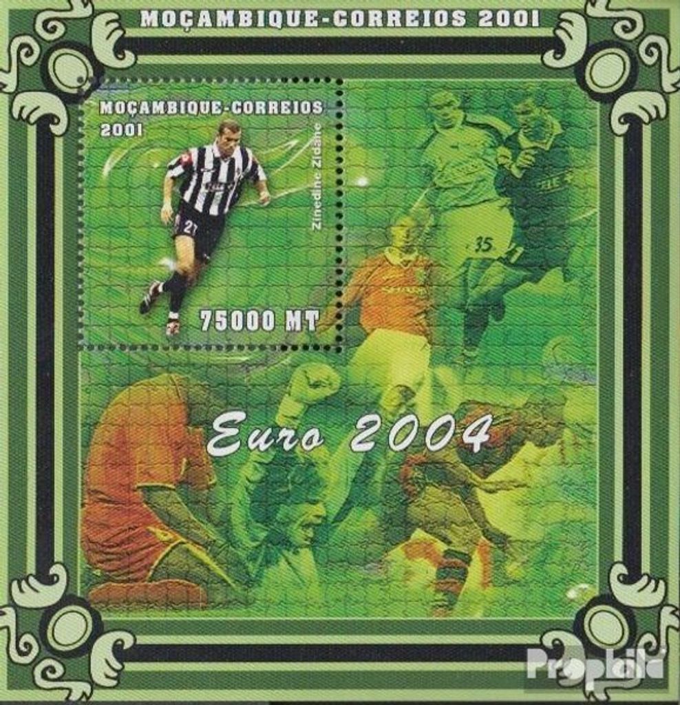 Briefmarken Mosambik 2001 Mi Block89 postfrisch Fußball-EM