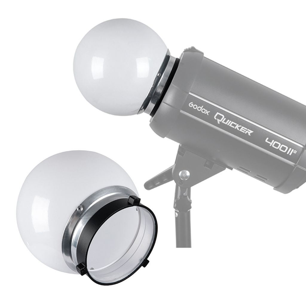15 cm weicher Lichtball fuer die Fotografie, durchscheinender Diffusorball, Blitzlichtball, Diffusorkuppel mit Bowens-Halterung fuer Werbung, Kunst...