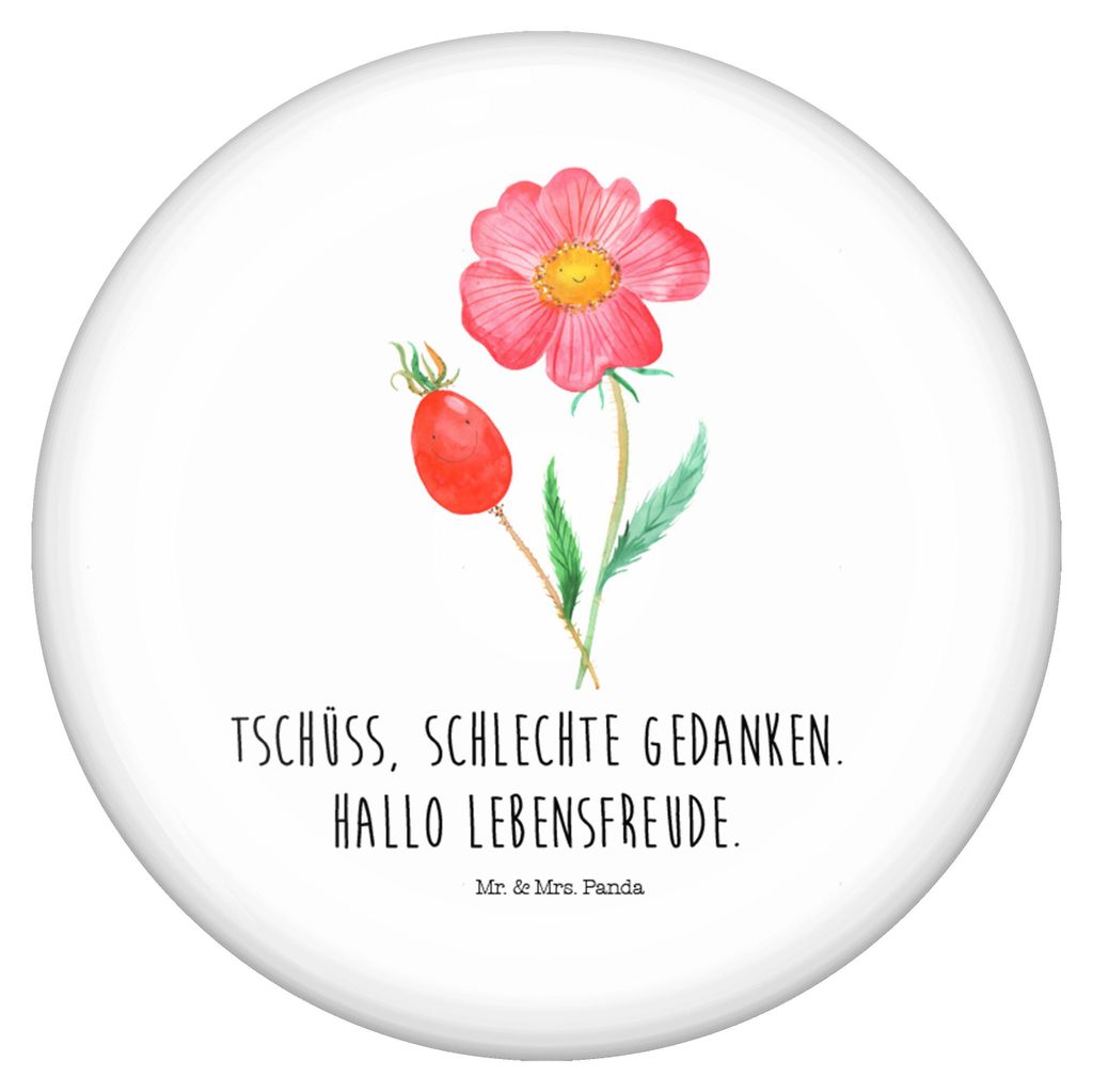 Mr. & Mrs. Panda Pin Blume Hagebutte - Weiß - Geschenk, Schlechte Gedanken, Anstecker, Button, Lebensfreude, Badge, Garten, Schmuck-Pin