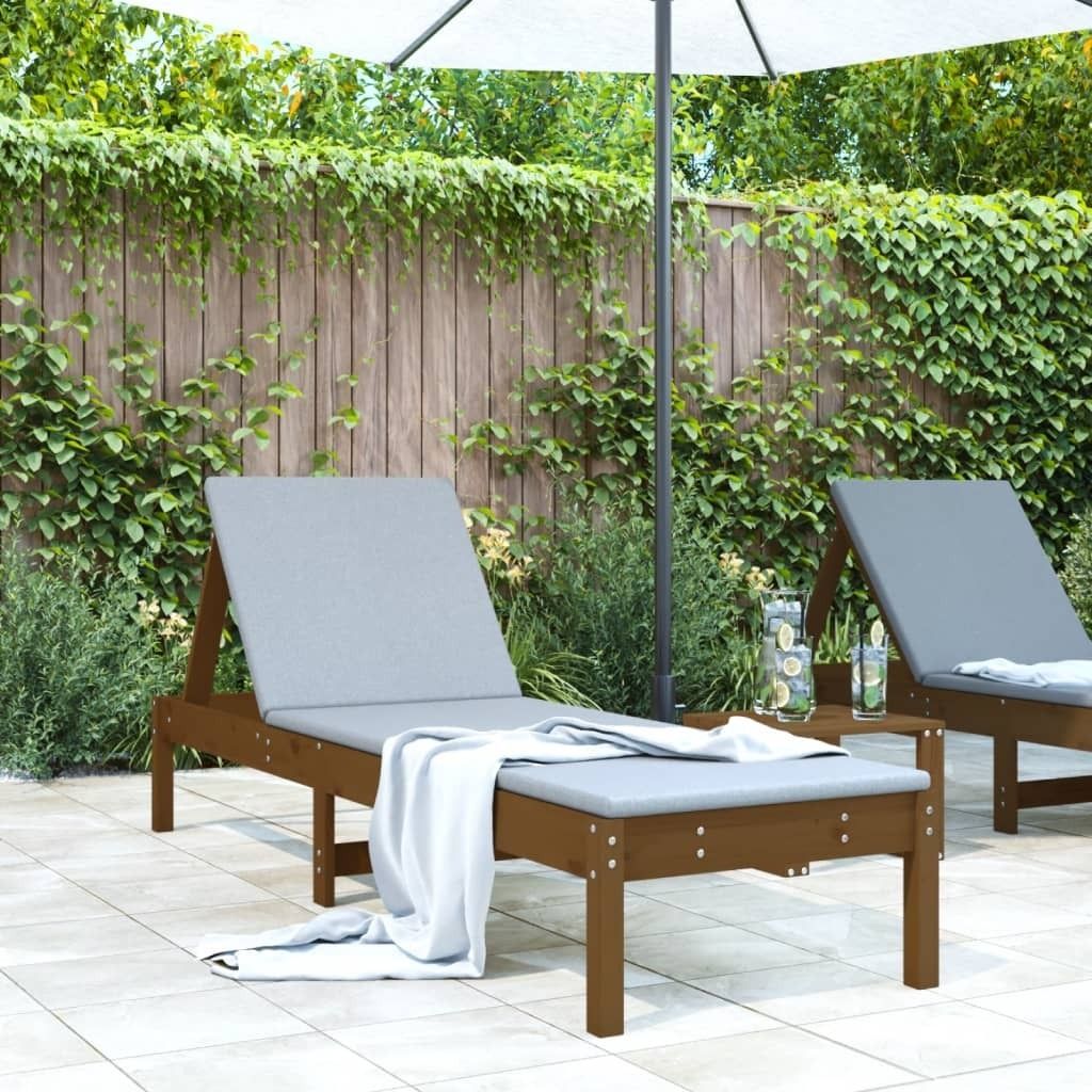 CLORIS Sonnenliege Honigbraun 199,5x60x74 cm Massivholz Produktbild 