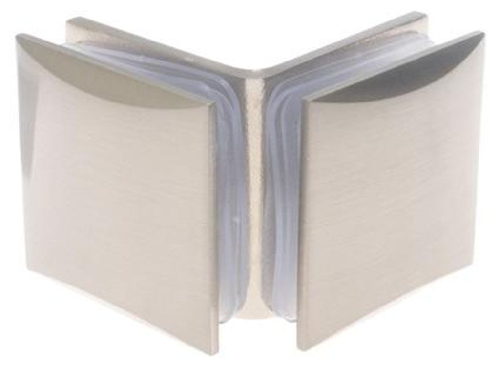 TD-862 Glas-Glas-Verbinder für Duschkabinen 90° 8-12 mm satiniert Messing