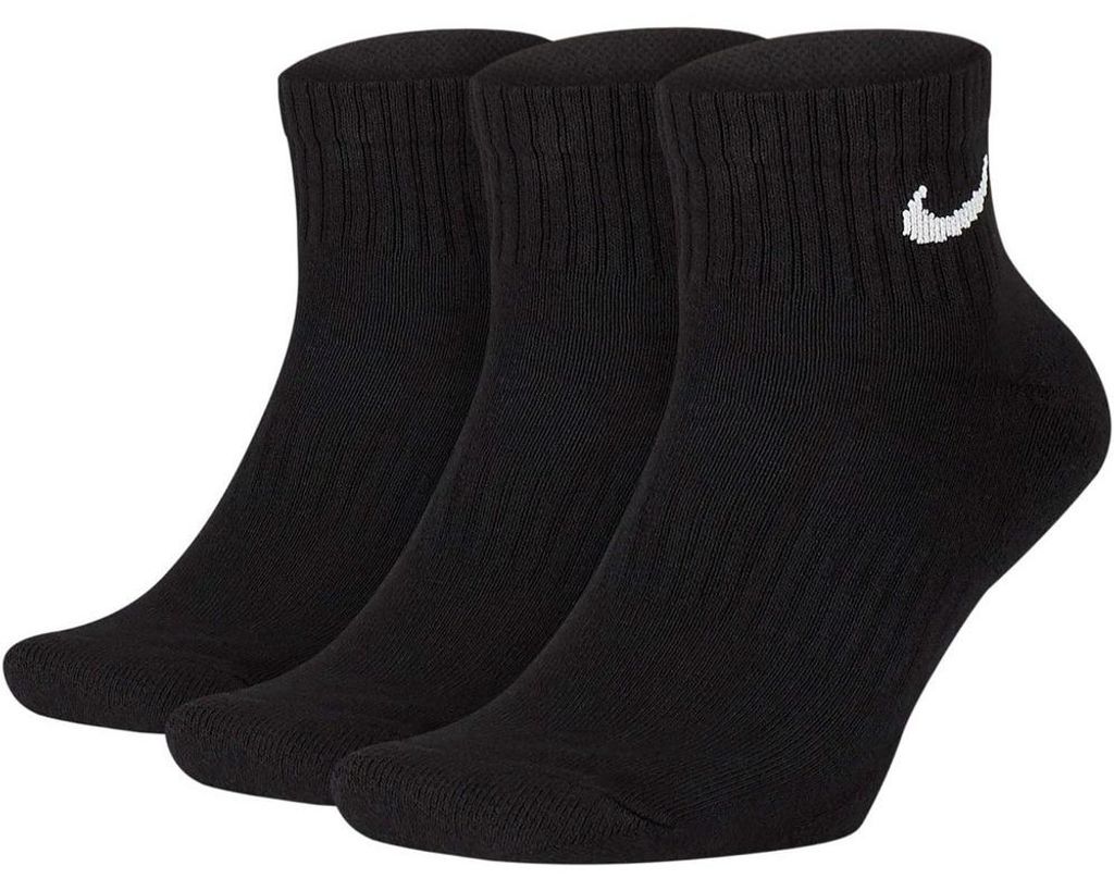 Nike - Knöchelsocken gepolstert für Herren - Alltag(3er-Pack) PP1369 (34 EU - 38 EU) (Schwarz)