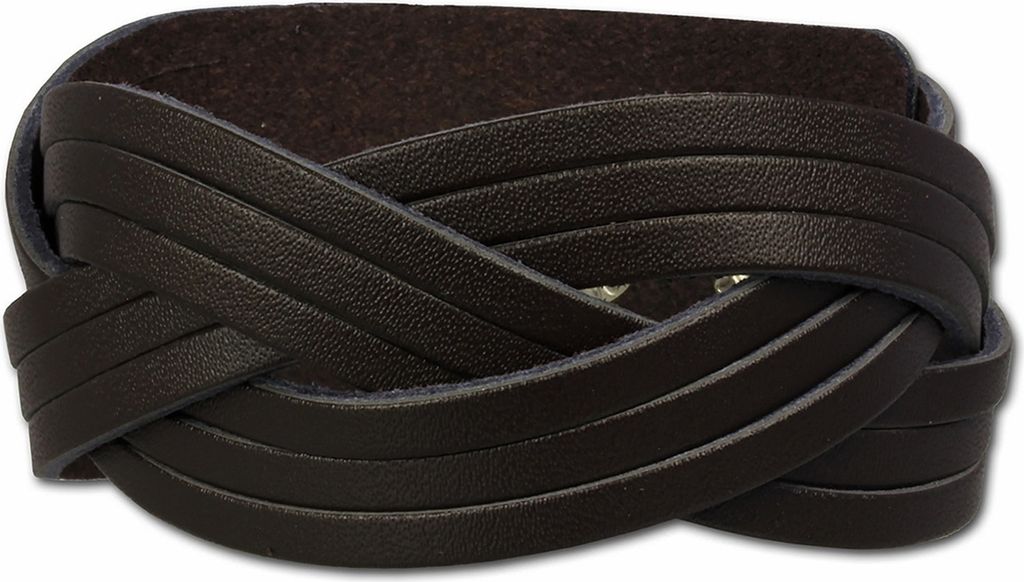 SilberDream Armband Leder Armschmuck braun crossover Damen Herren LAC737B