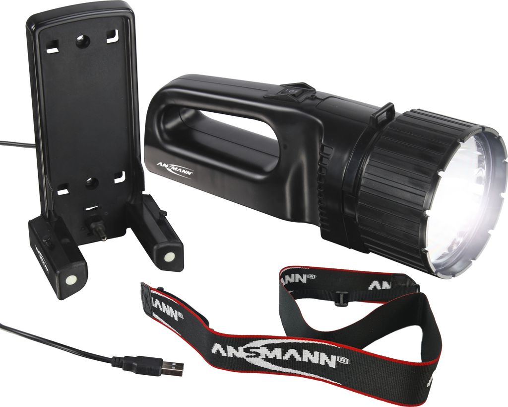 ANSMANN Handscheinwerfer Wiederaufladbar mit 5W LED und Ladestation