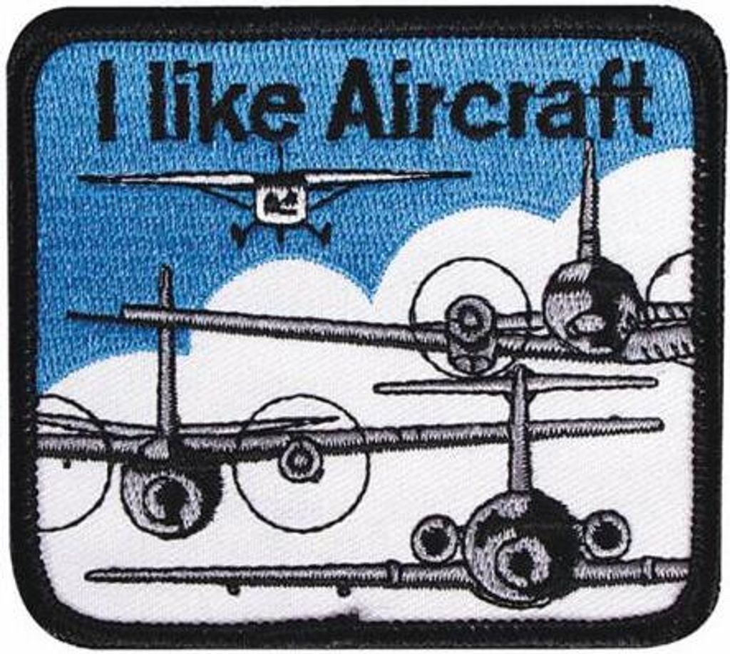 Aufnäher - I like Aircraft - 04569 - Gr. ca. 8 x 7,5 cm - Patches Stick Applikation