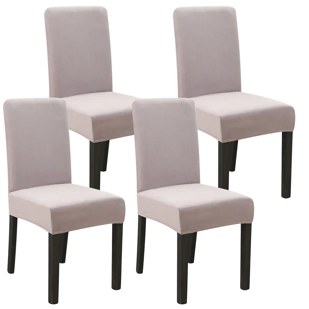 Offerta Set 4 Coprisedie Velluto Grigio - Alta Qualità Prezzo Outlet
