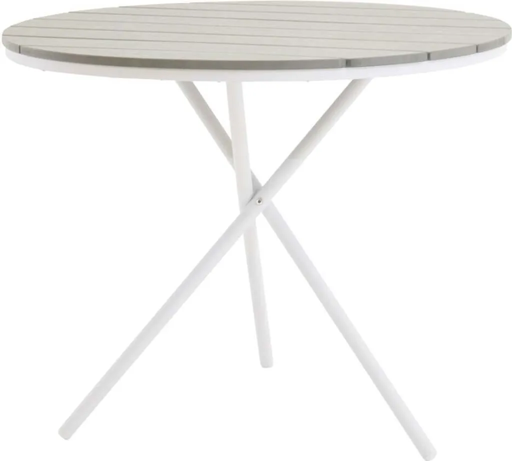 Table d'extérieur Parma 90cm Gris Blanc : Durable et Facile à Nettoyer