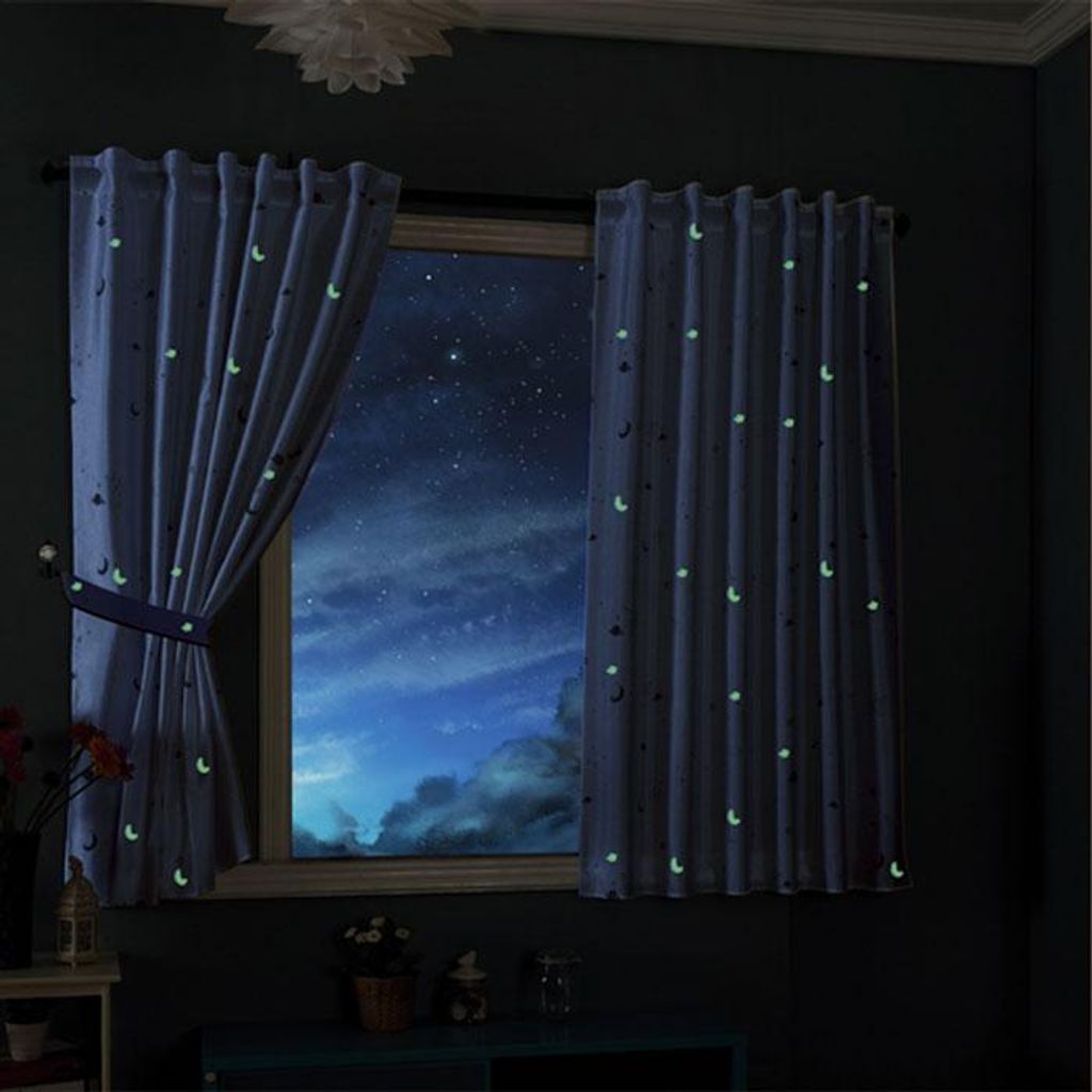 Vorhang Schal blickdicht lichtfurchlässig Motiv Sterne Produktbild 