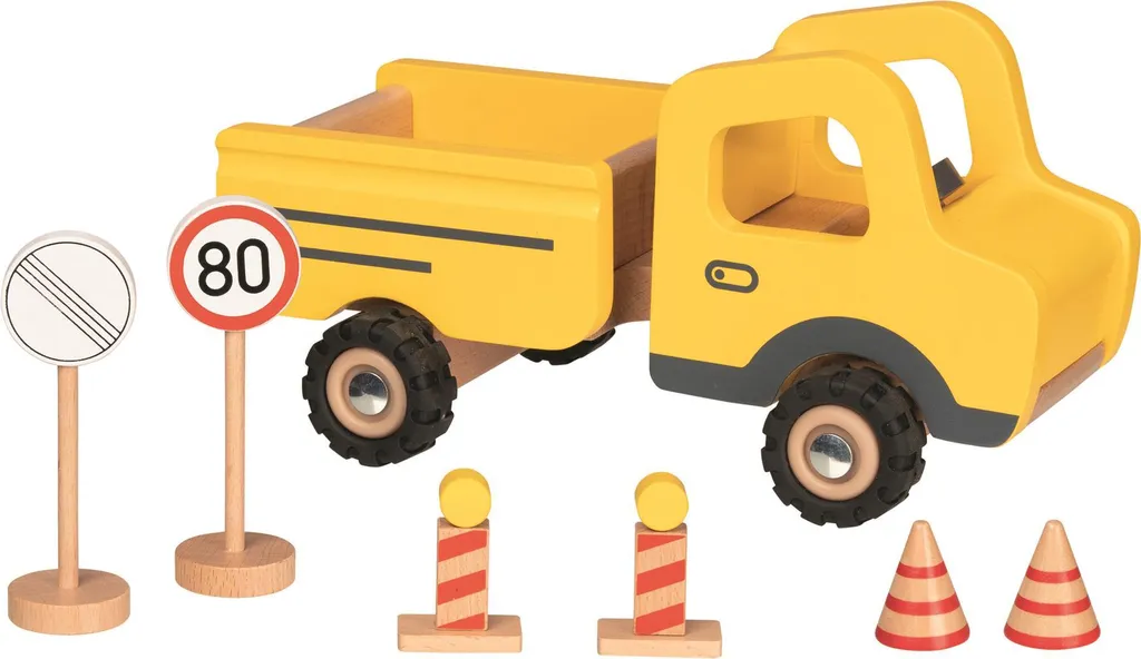 Jouet de chantier goki 55894 durable en bois pour éviter le plastique