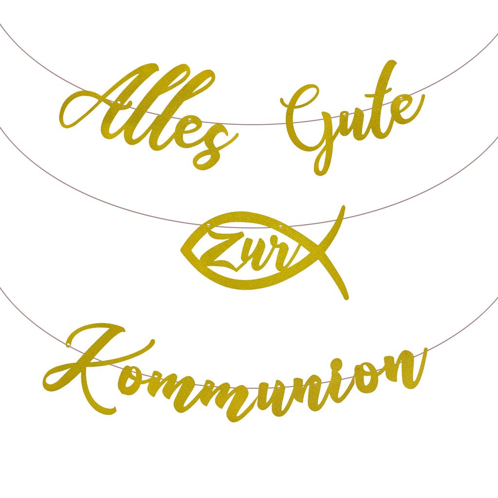 Oblique Unique Girlande Alles Gute zur Kommunion mit Fisch Produktbild 