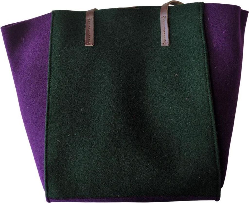 Timberland Handtasche Schultertasche Filz Grün Violett M3348-768