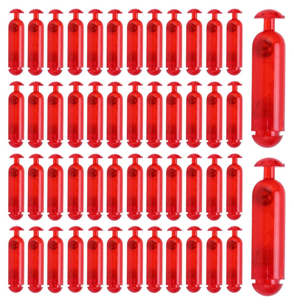 50PCS 21mm Plastic Rattles Shake Fishing Lure Bait Insert Tube for Soft FishRed