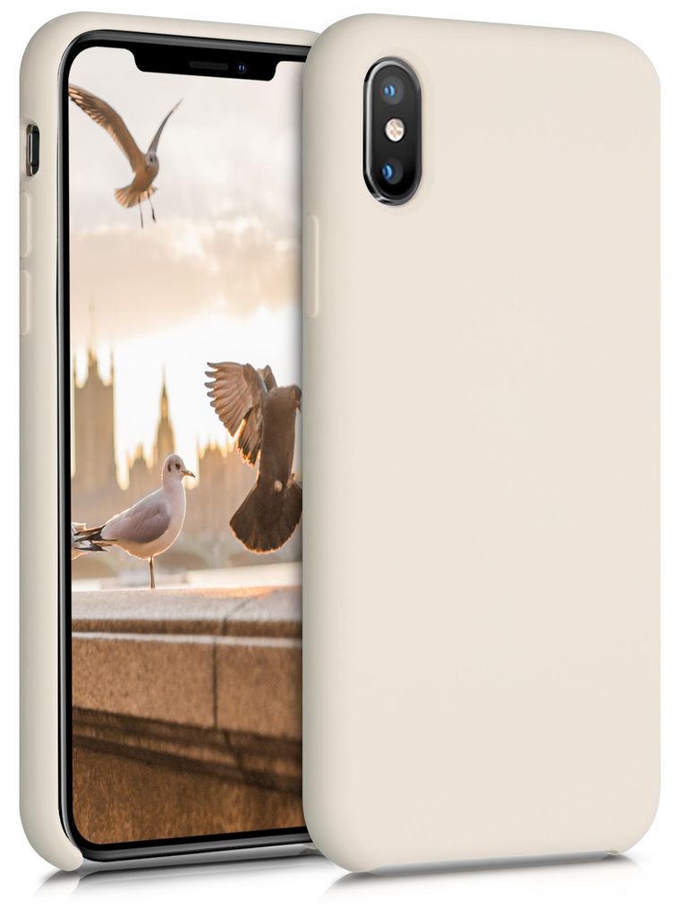 kwmobile Handyhülle für Apple iPhone XS Hülle - Case Silikon - Kabelloses Laden - Schutzhülle Cover in Zuckerguss