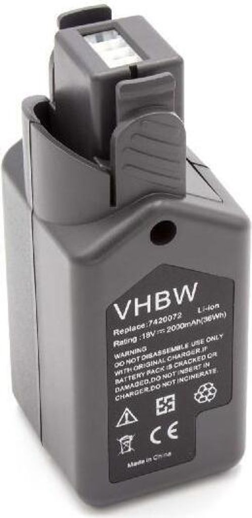 vhbw Akku Ersatz für Wolf Garten Li-Ion Power-Pack 3, 7420090, 7420072 für Rasentrimmer Elektrosense (2000mAh 18V Li-Ion)