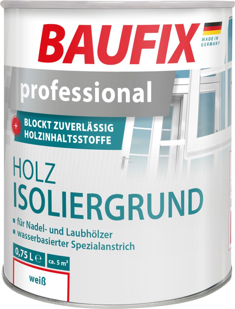 BAUFIX professional Holz Isoliergrund weiss seidenmatt, Produktbild 1