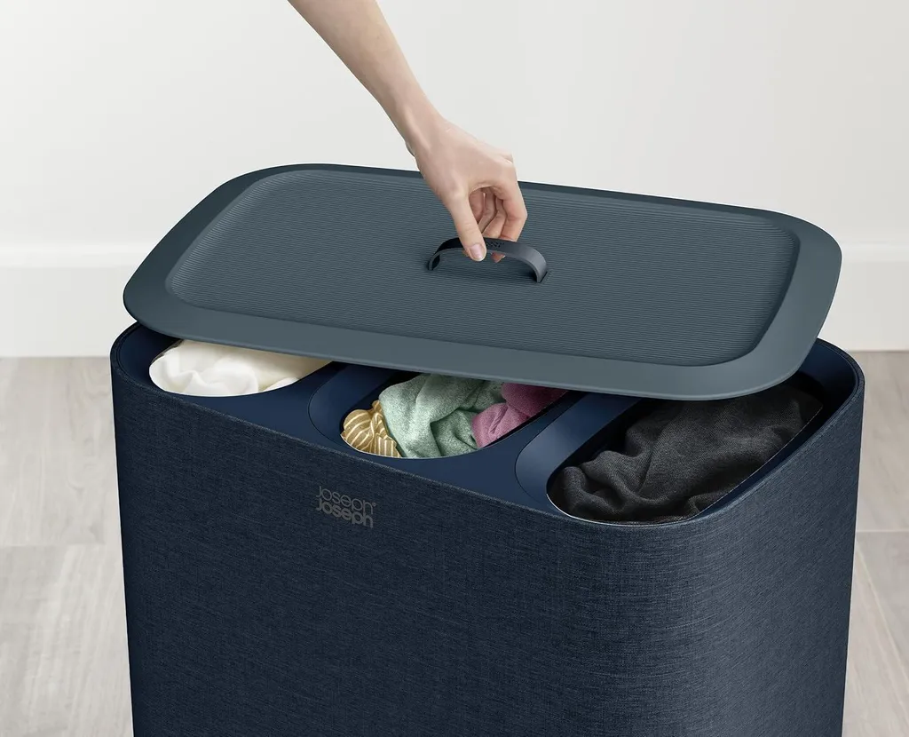Corbeille à Linge 3 Compartiments avec Sacs Amovibles de 90 Litres