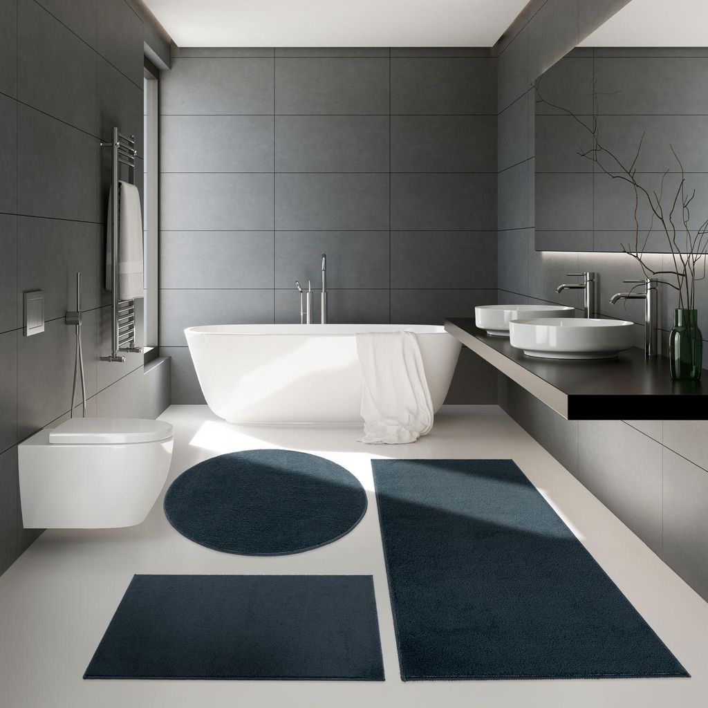 TT Home Badezimmer Teppich Hochflor Badematte Modern Produktbild 