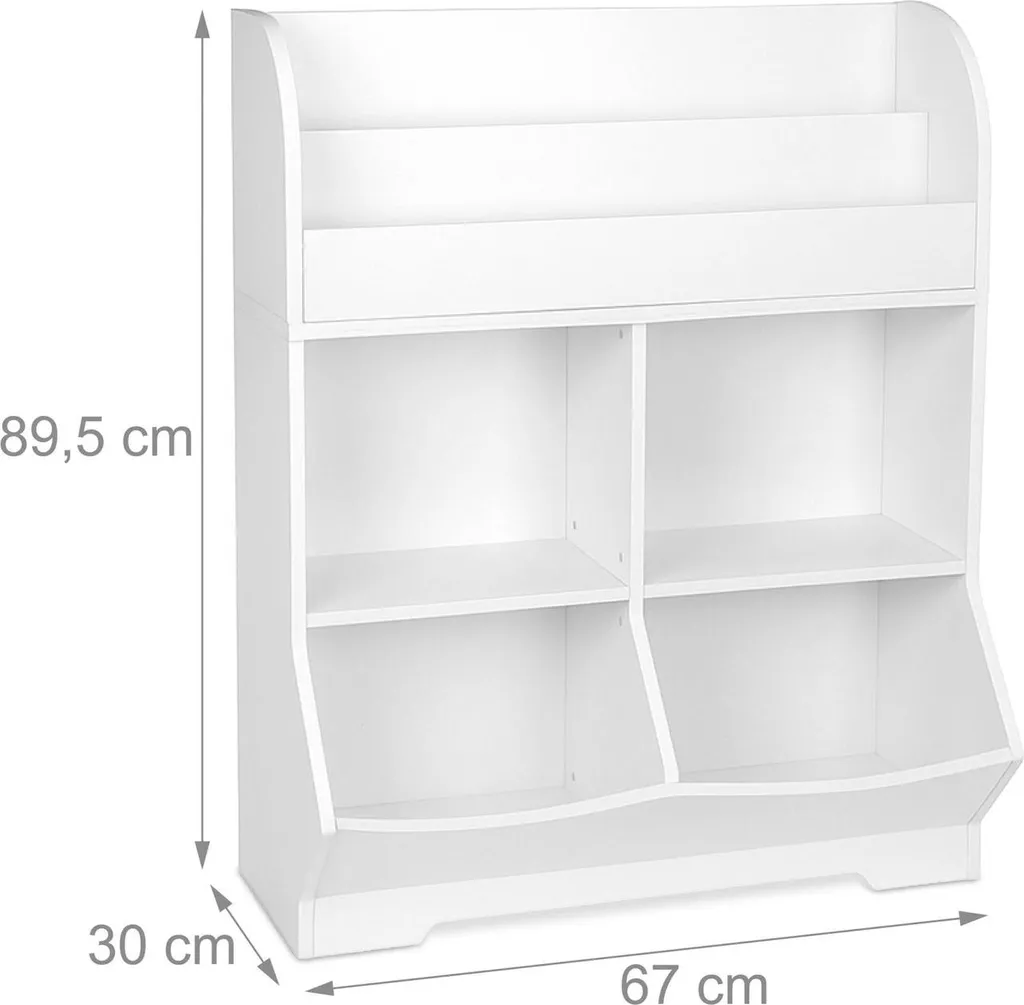 Étagère bibliothèque pour petits avec 4 cubes et double porte-livres - 3