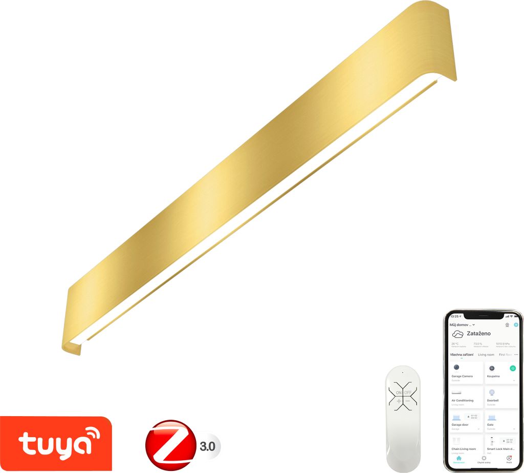 Immax NEO LINEA Intelligente Wandleuchte 76cm 40W Gold Zigbee 3.0