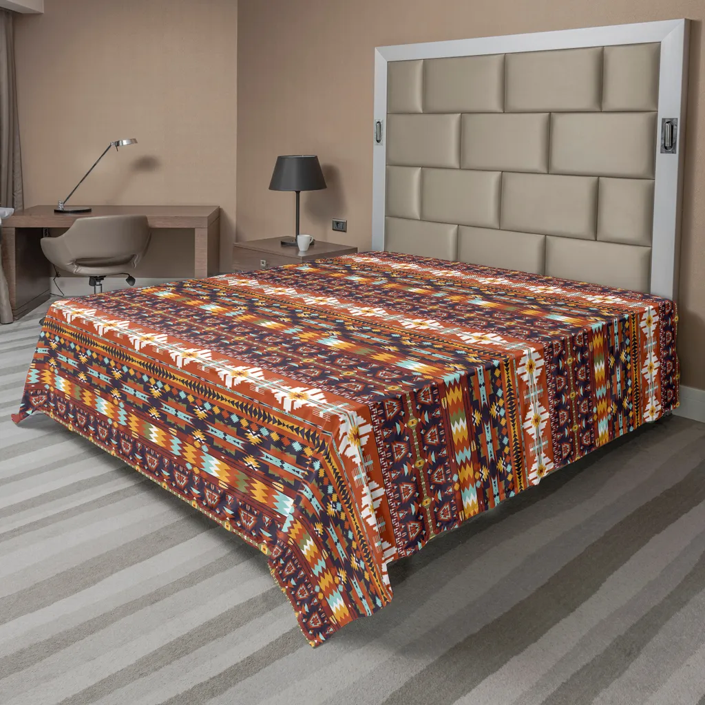 Lenzuolo ABAKUHAUS Azteco Multicolore 244x205 cm | Arredo Camera Boho