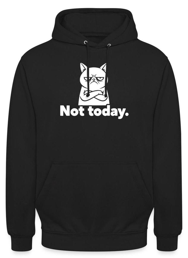 Spreadshirt Not Today | Genervte Katze Uni Hoodie, XXL, Schwarz