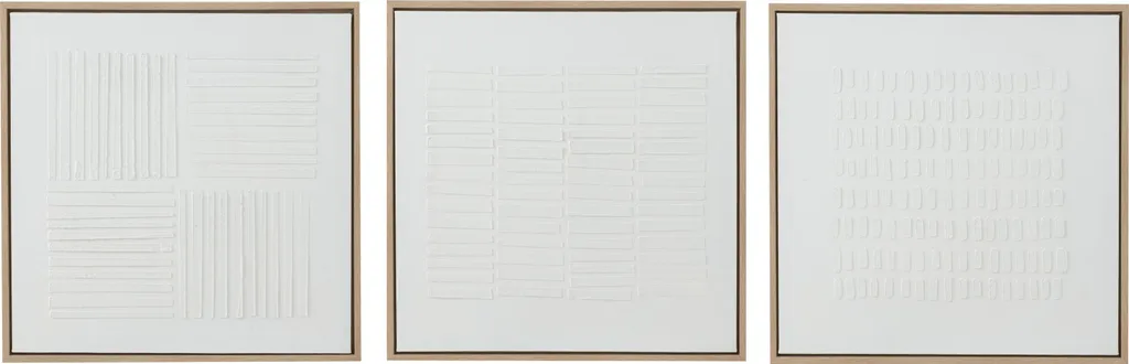 Tableau Mural pour Salon Blanc Lignes Kanevas J-Line - Déco de Murale