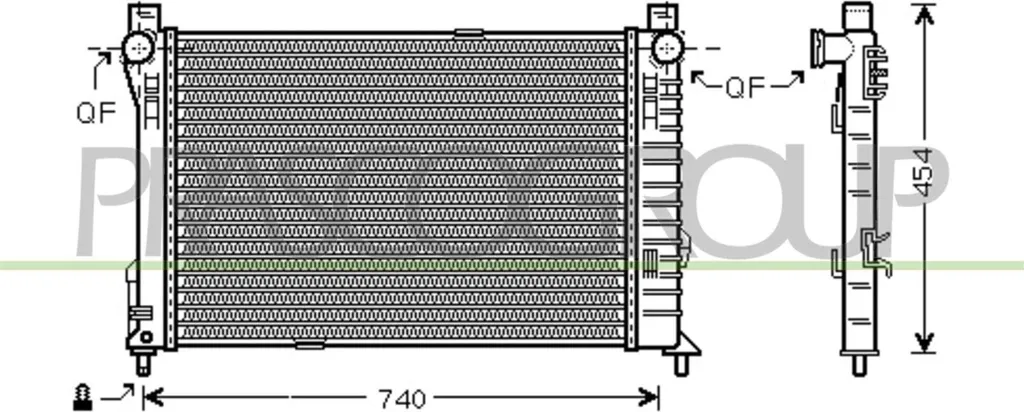Radiateur Prasco ME027R003 pour Mercedes Classe C W203 OE 2035002303