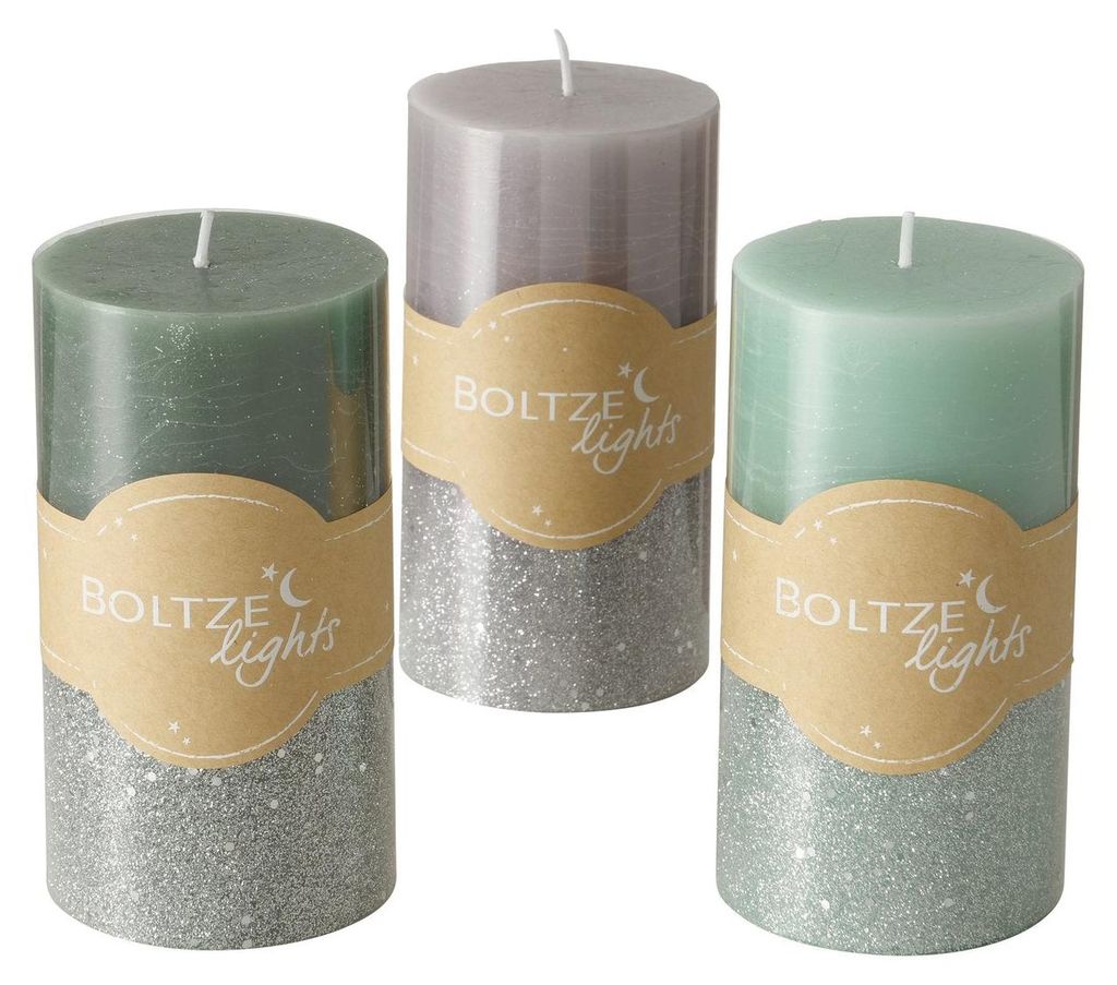 Boltze Home Stumpenkerze Mariza ø7xh13cm, grau
