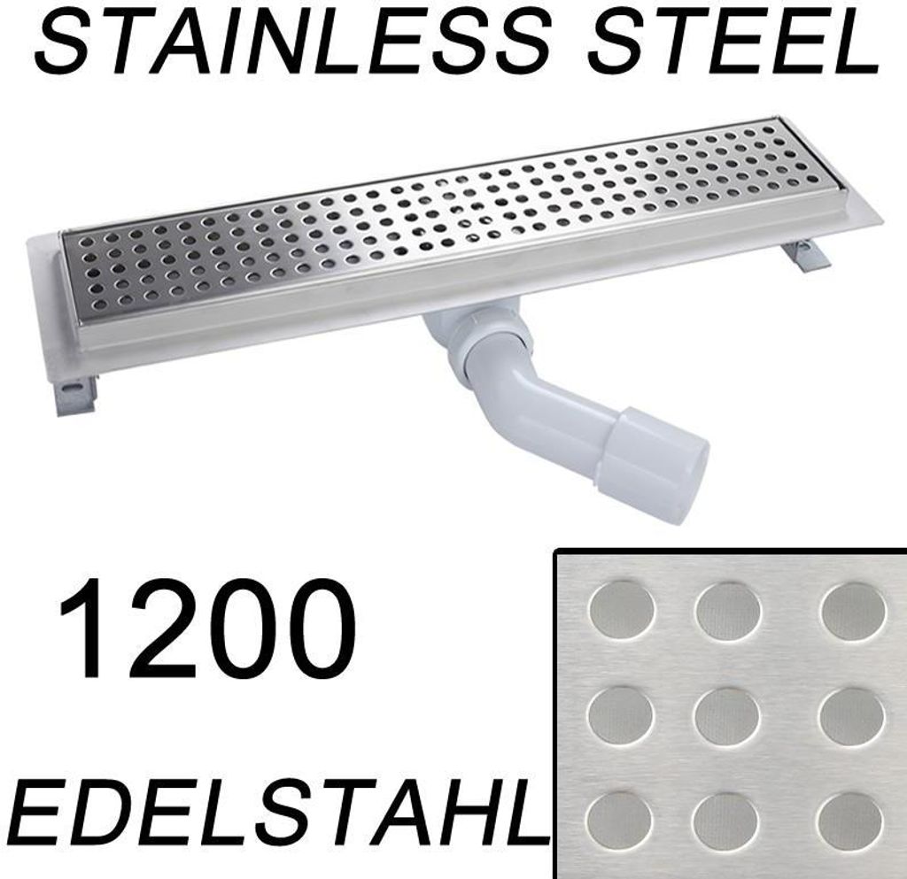 Duschrinne Bodenablauf Ablaufrinne Badablauf Duschablauf 120 cm + Siphon DU10C12D