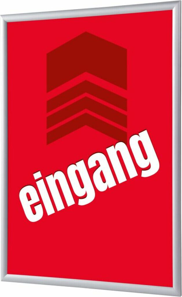 Showdown Klapprahmen - DIN A1 - Komplett-Set - Eingang Deutsch - Rot/Silber